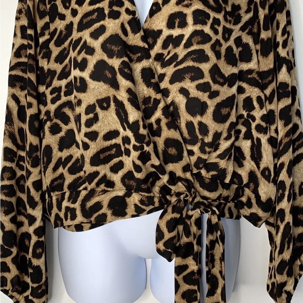 Leopard Wrap Blouse